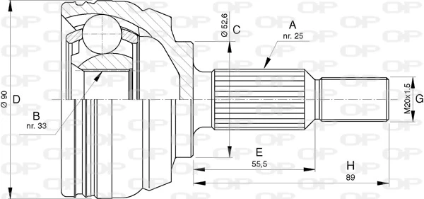 CVJ574910 Open Parts