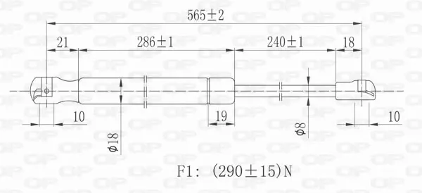 Amortiguador de capó GSR635700 Open Parts