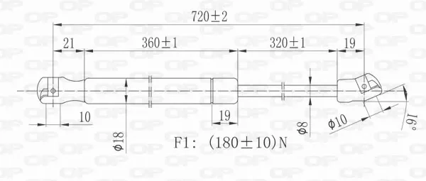 Amortiguador de capó GSR604500 Open Parts