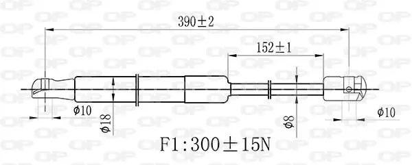 Amortiguador de capó GSR646400 Open Parts