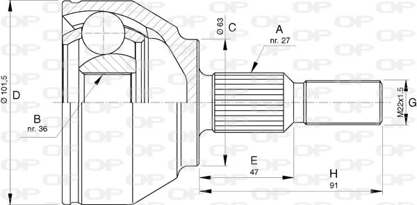 CVJ575610 Open Parts