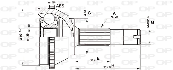 CVJ5118.10 Open Parts junta homocinética exterior delantera