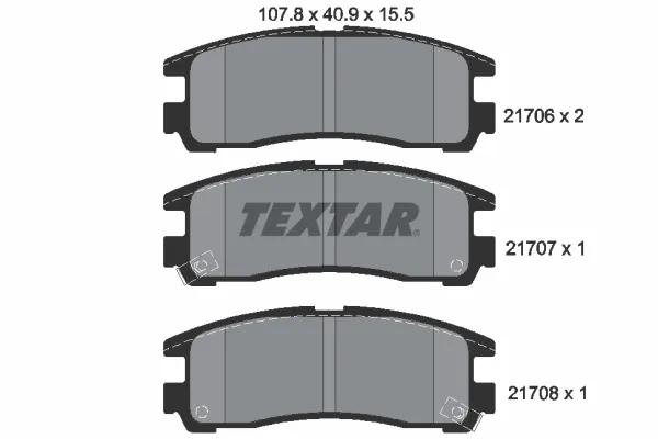 Pastillas de freno traseras 2170602 Textar