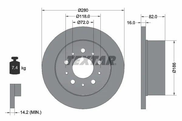 Disco de freno trasero Fiat Ducato 3 250
