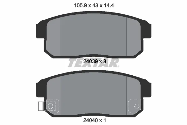 Pastillas de freno traseras 2403901 Textar