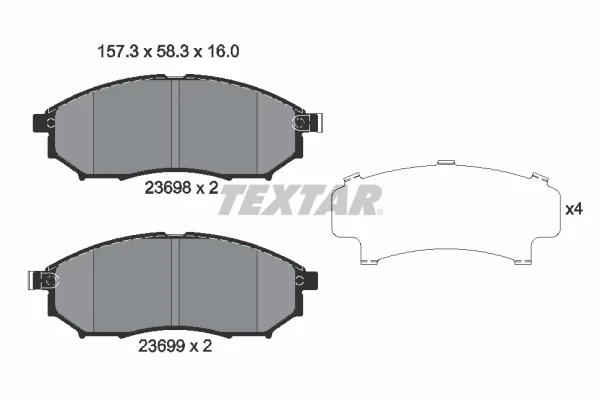 2369801 Textar pastillas de freno delanteras