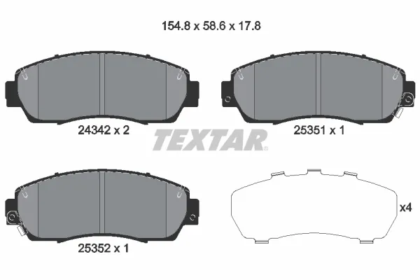 Pastillas de freno 2434201 Textar