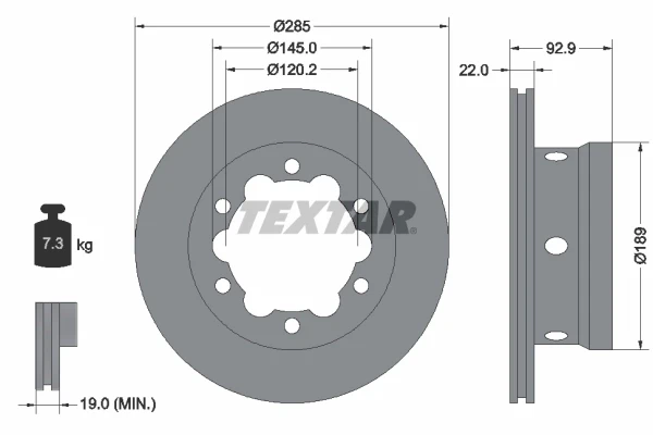 92089803 Textar disco de freno trasero