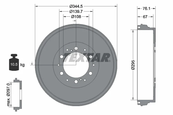 94038800 Textar freno de tambor trasero