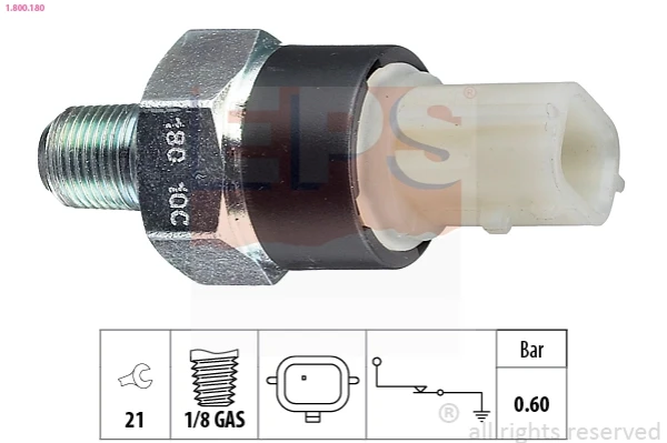 1.800.180 EPS indicador, presión del aceite