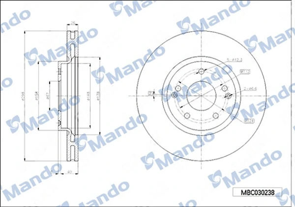 MBC030238 Mando freno de disco delantero