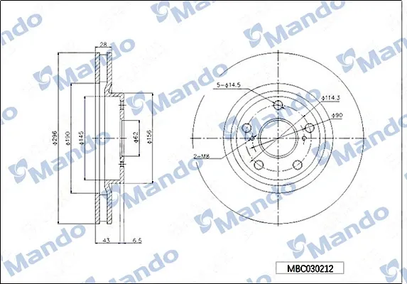 Disco de freno MBC030212 Mando