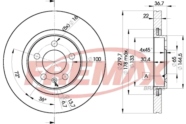 BD5603 Fremax freno de disco delantero