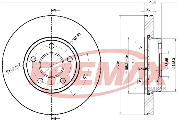 Disco de freno BD3963 Fremax