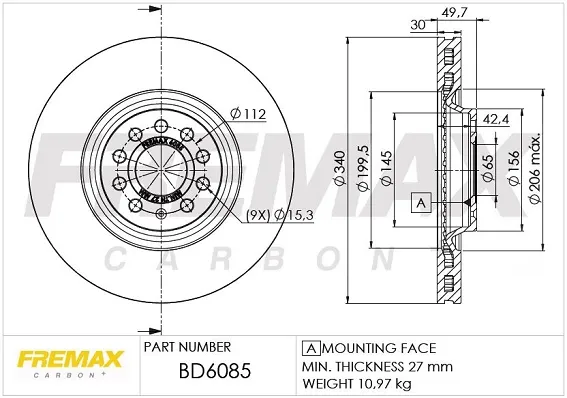 Disco de freno BD6085 Fremax
