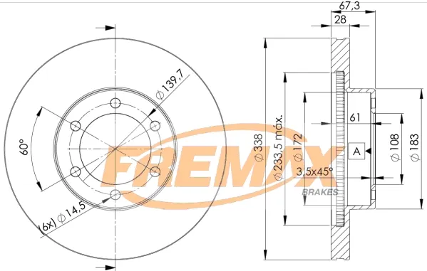 Disco de freno BD2918 Fremax