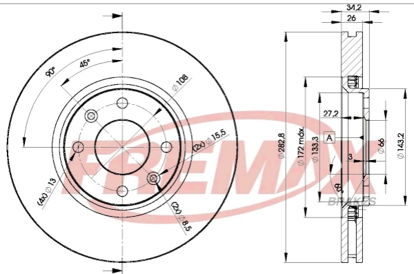 BD4752 Fremax freno de disco delantero