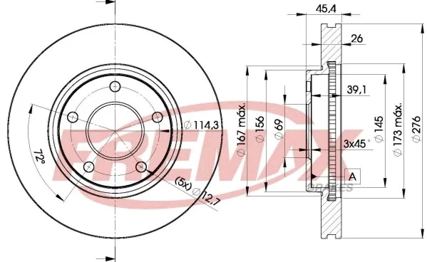 Disco de freno BD5399 Fremax