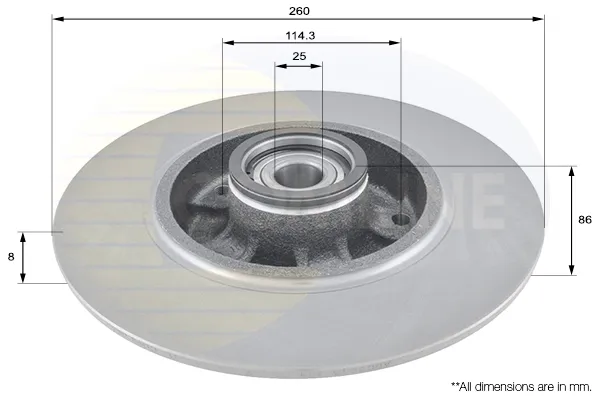 Disco de freno trasero ADC3015 Comline