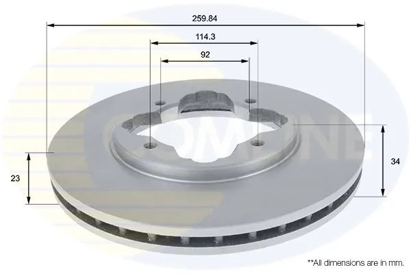 Disco de freno ADC0515V Comline