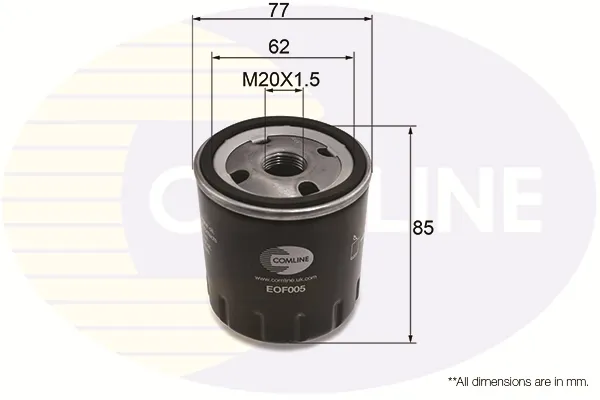 Filtro de aceite EOF005 Comline