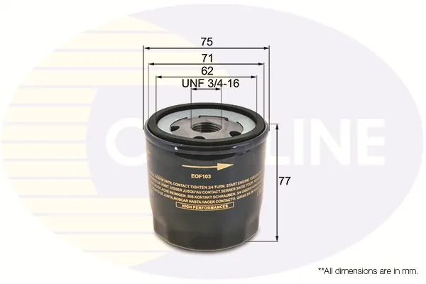 Filtro de aceite EOF103 Comline