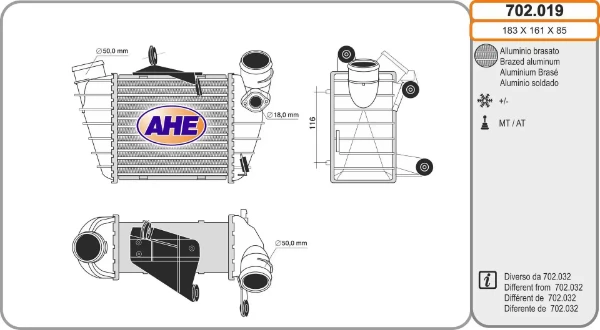 702019 AHE radiador de aire de admisión