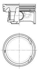 Pistón con bulón sin anillos, STD 41487600 Kolbenschmidt
