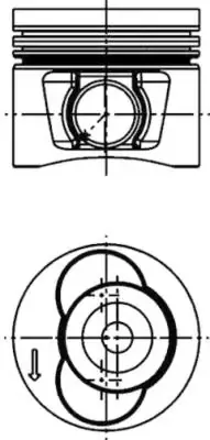 Pistón completo para un cilindro, primera sobremedida (+0,25 mm) 40715610 Kolbenschmidt