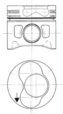 Pistón completo para 1 cilindro, segunda reparación (+0,50 mm) 94428720 Kolbenschmidt