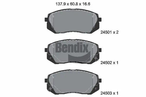 Pastillas de freno BPD1295 Jurid/Bendix