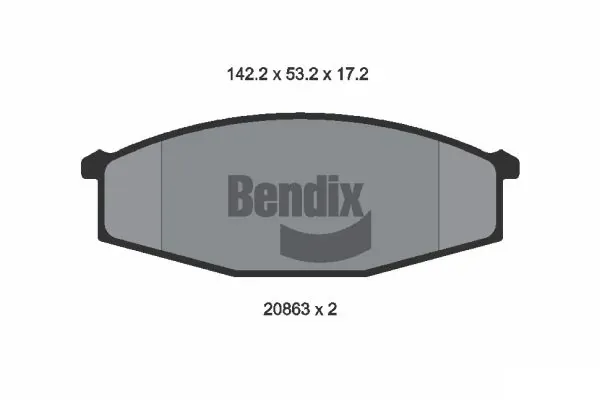 Pastillas de freno BPD1727 Jurid/Bendix