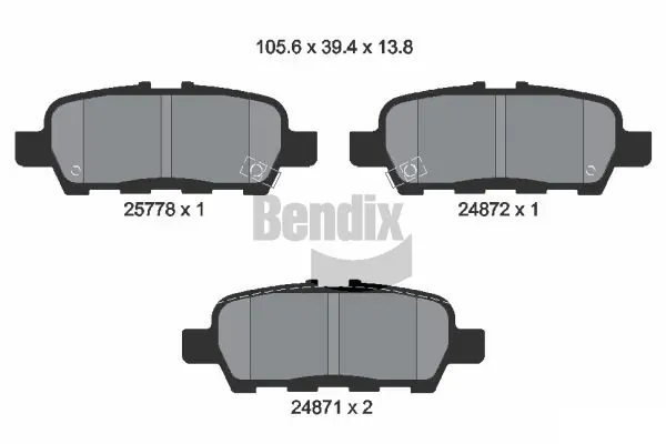 Pastillas de freno traseras BPD1269 Jurid/Bendix