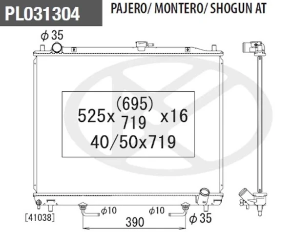 Radiador de água Mitsubishi Pajero V90