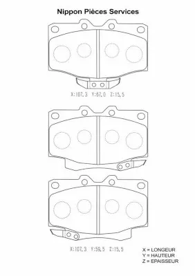 Pastillas de freno 0449160110 Toyota