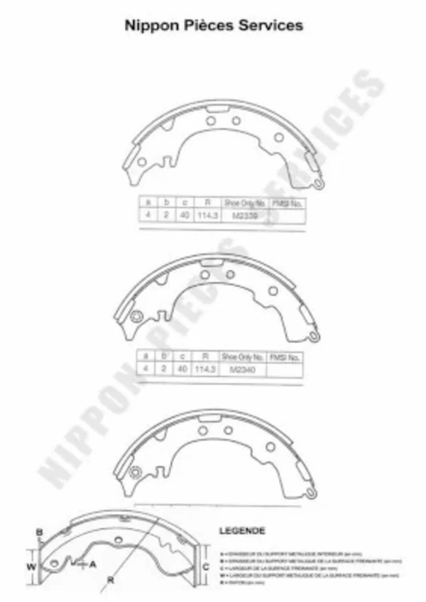 Zapatas de frenos de tambor traseras Daihatsu Terios (J100, J102, J122)