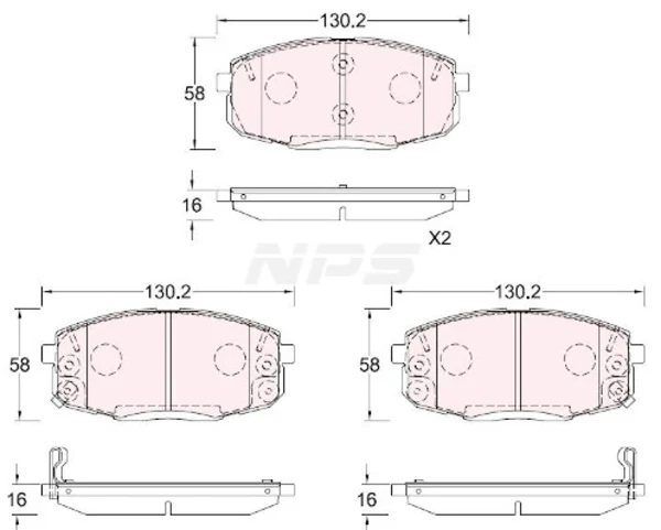 Pastillas freno delanteras Hyundai/Kia 58101G3A00