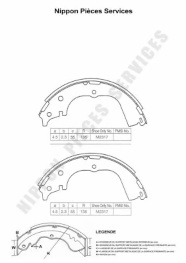 Zapatas de frenos de tambor traseras Toyota Hiace 3 (H10)