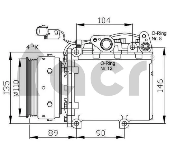 Compresor de aire acondicionado Mitsubishi Galant 7 (E5A, E7A, E8A)