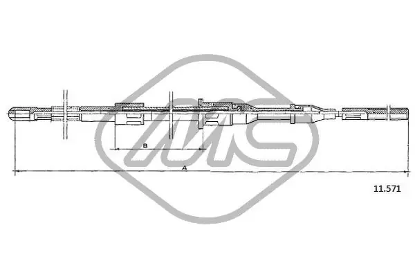 Cable de freno de mano trasero izquierdo 82465 Metalcaucho