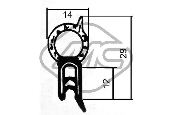Junta de puerta delantera izquierda 00600 Metalcaucho