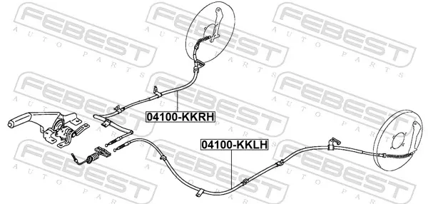 Cable de freno de mano trasero derecho 04100KKRH Febest