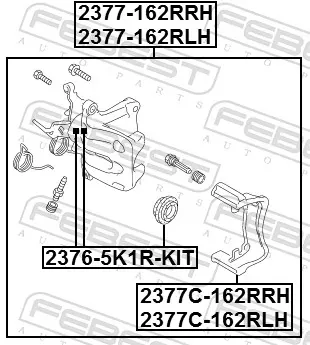 Soporte de la pinza de freno trasera 2377C162RRH Febest