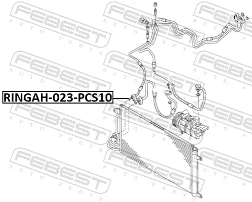 Anillo de sellado del tubo de refrigeración de la transmisión automática RINGAH023PCS10 Febest