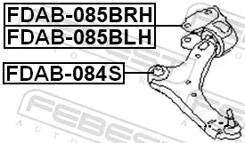 Silentblock del brazo de suspensión FDAB085BLH Febest