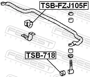Casquillo del soporte de barra estabilizadora trasera Toyota Land Cruiser J10