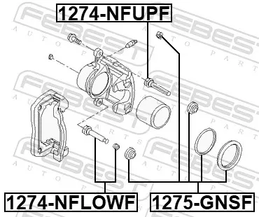 Kit de reparación de pinzas de freno 1275GNSF Febest