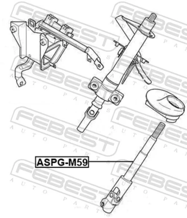 Columna de dirección inferior Peugeot Partner 1 (5F)