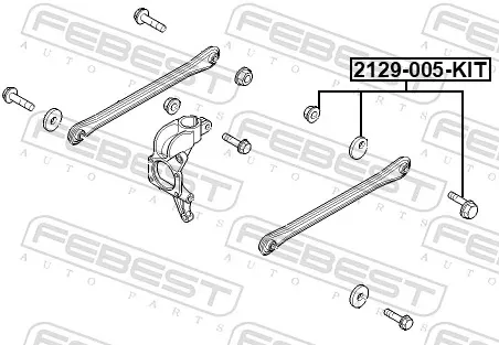 Perno de brazo longitudinal trasero (de alineación) 2129005KIT Febest