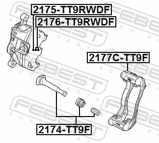 Kit de reparación de pinzas de freno 2175TT9RWDF Febest